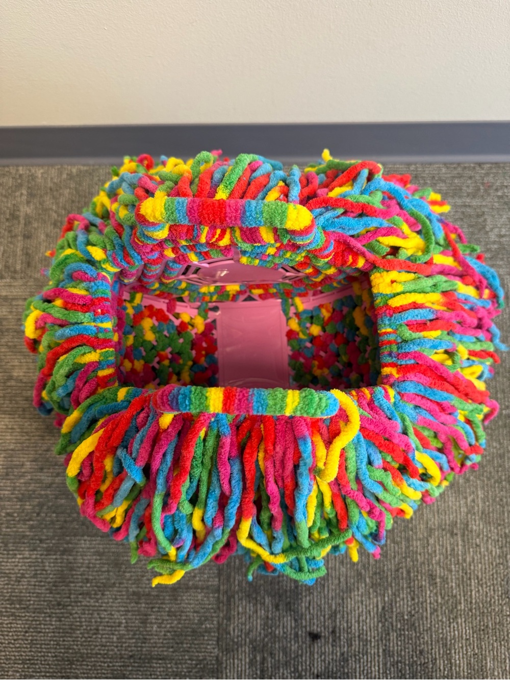 Hand made Colorful Multi-Color Fringe Pom Bag - Picture 4 of 5